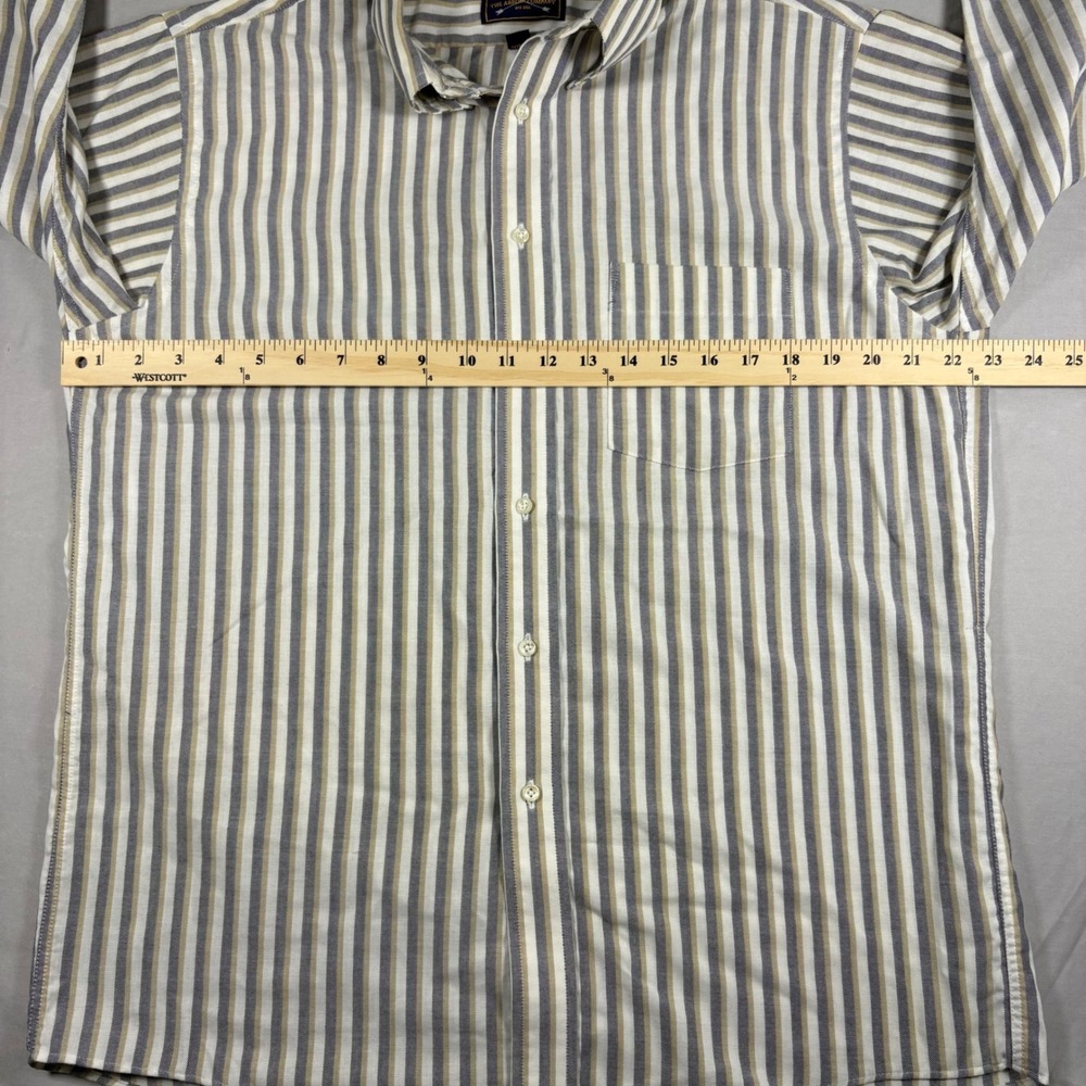 Arrow Company Mens 16 32/33 Striped Oxford Shirt Button Down Blue Vintage USA - Picture 7 of 7